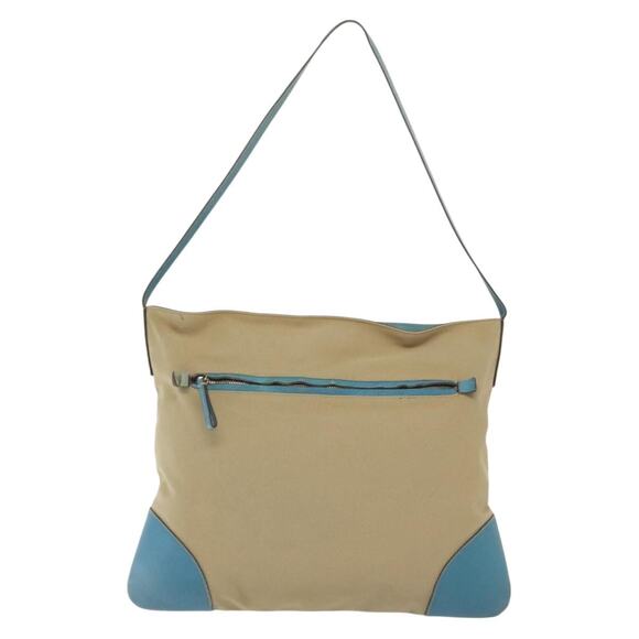 PRADA Shoulder Bag Canvas Beige Silver - Picture 3 of 12